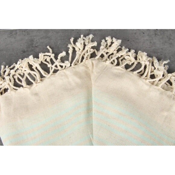 Turkish Organic Linen Handmade Towel Wrap Scarf Swim Cover Throw Blanket 40x79 - Picture 4 of 6